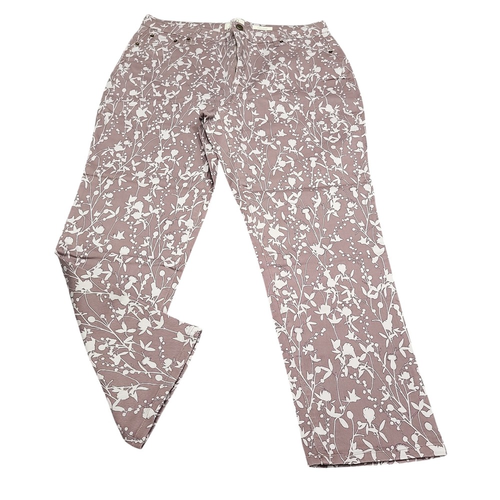 LOGO by Lori Goldstein Womens Stretch Printed Straight Leg Pants 18W A347206